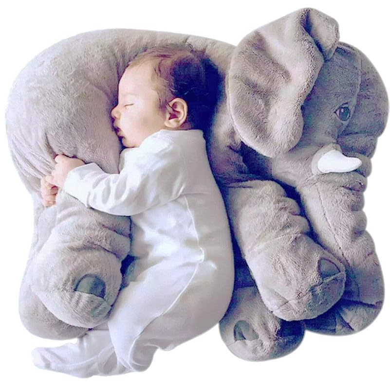 DearJoy Big Fibre Filled Baby Pillow and Stuffed Animal Elephant Soft Toy of Plush Hugging Pillow Material for Kids