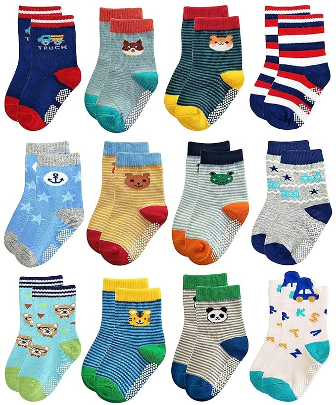 Trendy Dukaan® Baby Boy's Cotton Anti Slip Grip Socks