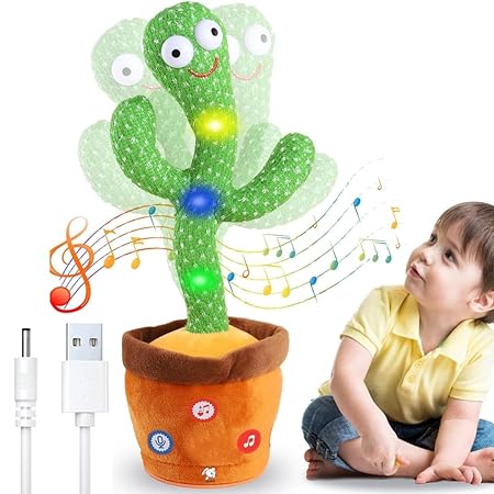 Storio Rechargeable Toys Talking Cactus Baby Toys for Kids and Dancing Cactus Toys