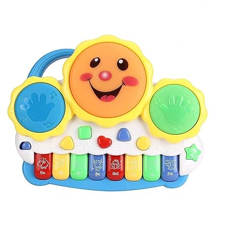 Cable World Drum Keyboard Musical Toys with Flashing Lights