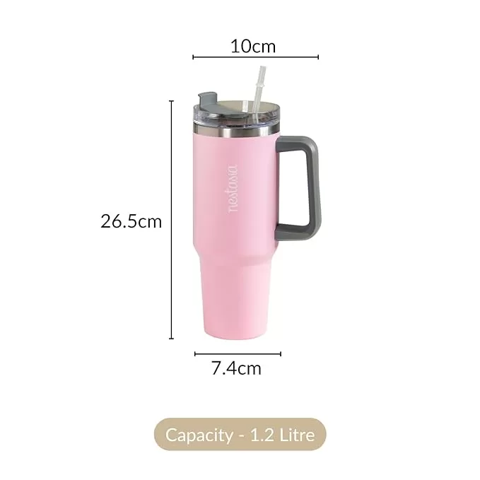 Nestasia 1.2L Tumbler With Handle Straw & Lid