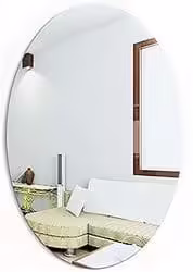 Oval shape adhesive mirror sticker for wall