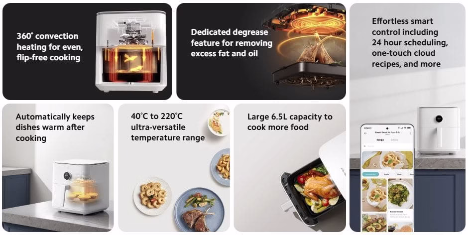 Xiaomi Smart Air Fryer 6.5L specifications